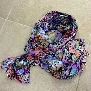 100% SILK vibrant imported scarf from Asia. Beautiful cloth and material. NWOT